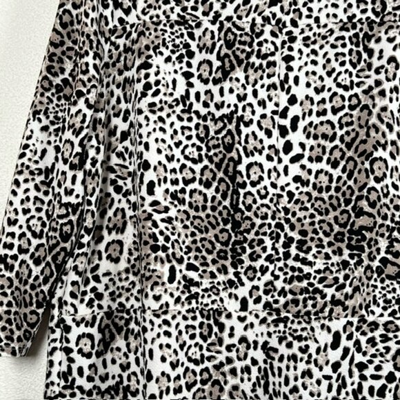 Moa Moa Women’s Waterfall Front Open Leopard Blazer Jacket Plus Size 3X - Picture 7 of 9